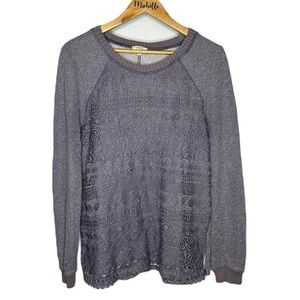 Kori America Lace Front Purple Pullover Sweater Women’s Size M
